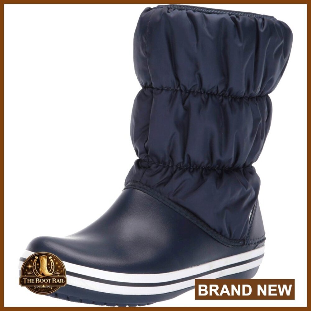 Winter Puff Boots Mid-Calf Snow Boots Nylon Insulated Slip-On Comfortable